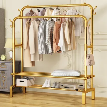 Красивая вешалка для одежды с несколькими шкафами, Золотая полка для спальни, Компактные Сушилки для юбок, Подвесные приложения для домашней мебели