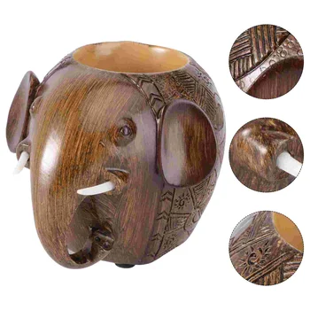 Креативный деревянный горшок с кисточкой в виде слона, настольный Органайзер, держатель для карандашей, Коробка для канцелярских принадлежностей для офиса и школы