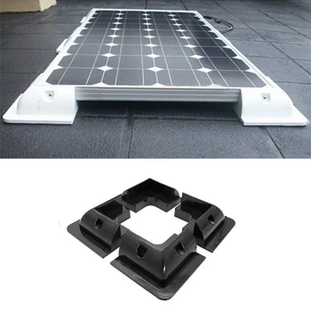 Кронштейны для крепления панели солнечных батарей 4шт, черный угловой кронштейн без сверления, для лодочных фургонов на колесах