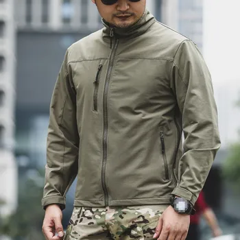 Легкая военная тактическая куртка Softshell Мужская Демисезонная Уличная Водонепроницаемая Походная рабочая куртка Армейская Полевая боевая куртка