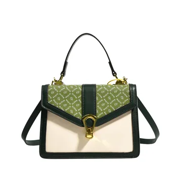 легкая роскошная маленькая квадратная женская сумка, модная новая высококачественная универсальная сумка контрастного цвета, сумки через плечо для женщин, кошелек