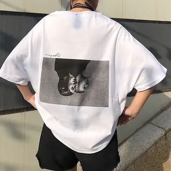 Летние футболки Harajuku, топы с винтажным принтом персонажей 2023, футболка с коротким рукавом и круглым вырезом, модная повседневная белая рубашка