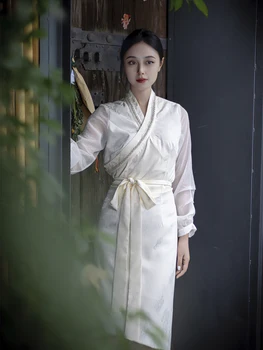 Летняя новая тибетская одежда Женское белое платье