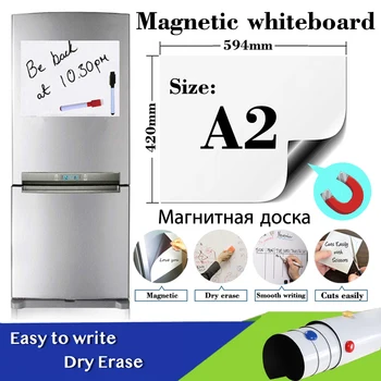 Магнитная доска формата А2 Календарь сухого стирания Наклейка на холодильник для домашнего школьного рисования Многоразового использования с возможностью записи