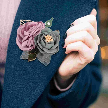 Магнитный держатель для бутоньерки, булавка с цветком, броши на корсаж для невесты ручной работы