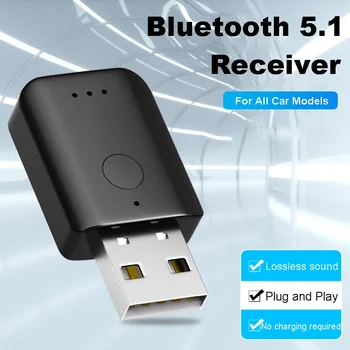 Мини-адаптер Bluetooth, приемник Bluetooth 5.1, USB-ключ, беспроводной аудиоадаптер, автомобильный FM-радио, адаптер для динамика, клавиатуры, мыши