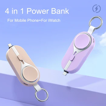 Мини-Банк Питания 3000 мАч Беспроводное Зарядное Устройство для Apple Watch 5 4 Для iPhone 14 13 Внешнее Зарядное Устройство Battey для Samsung Xiaomi Huawei