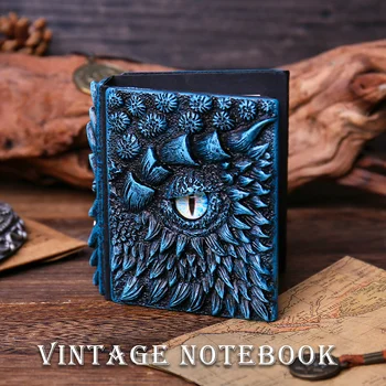 Мини-блокнот с отрывными листами, карманный блокнот Storm, темно-синий блокнот Little Dragon, обложка из 3D-рельефной смолы, гроссбух