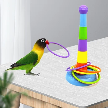 Мини-игрушки с железным кольцом, подходящие для игр по интеллектуальному развитию попугаев, красочные игрушки для тренировки активности птиц, игрушка для попугаев