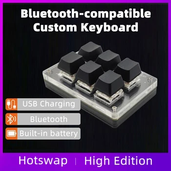 Мини-программирующая макро-клавиатура Bluetooth Скопируйте и вставьте игровую клавиатуру Photoshop, механическую клавиатуру USB Hotswap, клавиатуру Macropad keycap