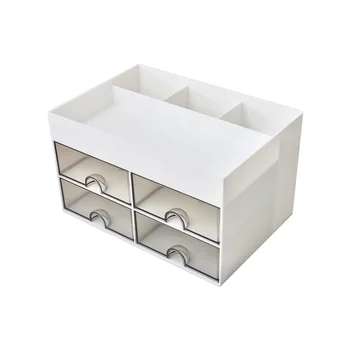 Многофункциональный Настольный органайзер, Настольный Органайзер с 4 выдвижными ящиками, Настольный органайзер с выдвижными ящиками белого цвета