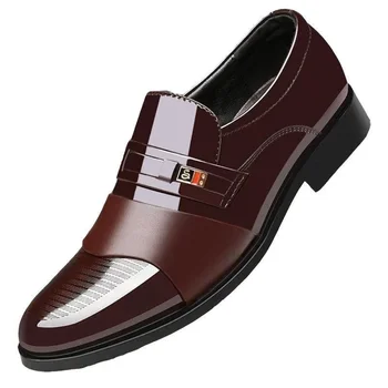 Модная мужская обувь в деловом стиле, официальные модельные туфли без застежки, мужские оксфорды, высококачественная кожаная обувь для мужчин, лоферы