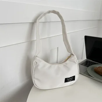 Модные легкие маленькие сумки через плечо для женщин, нейлоновые Корейские кошельки и сумочки 2023, новая универсальная изысканная сумка подмышками
