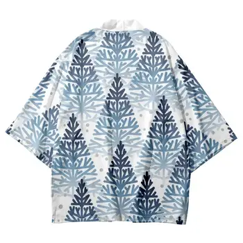 Модный цветочный принт Хаори Летний пляж Юката Японское повседневное Кимоно Кардиган Женские Мужские рубашки Топ Плюс Размер 4XL 5XL 6XL