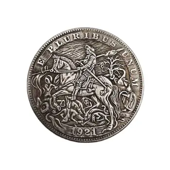 Монета Странника 1921 года Рыцарь и лошадь Pluribus Unum Коллекция памятных монет Поделки Сувениры Аксессуары для украшения дома