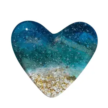 Морской Пляж Стеклянные Сувенирные Украшения В Форме Сердца Романтическое Голубое Хрустальное Сердце Для Того, Кого Вы Любите