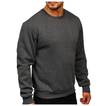 Мужская весенне-осенняя однотонная толстовка с круглым вырезом, свитер с длинным рукавом, повседневный пуловер с открытыми плечами, топ с круглым вырезом