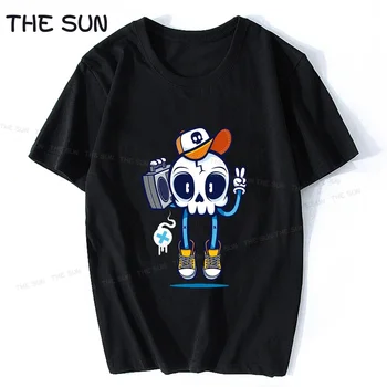 Мужская повседневная футболка в стиле хип-хоп харадзюку, рубашка с граффити в виде панды, уличная мода, одежда с коротким рукавом, хлопок