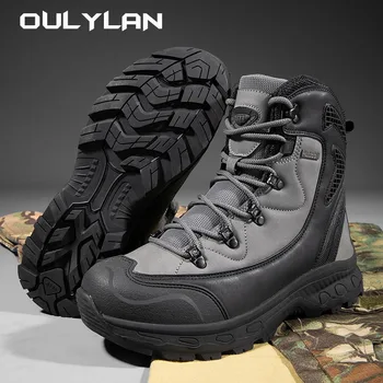 Мужские военные ботинки Походные тактические ботинки Мужские ботинки для скалолазания спецназом Обувь для пустыни Уличные водонепроницаемые ботильоны Мужские рабочие ботинки