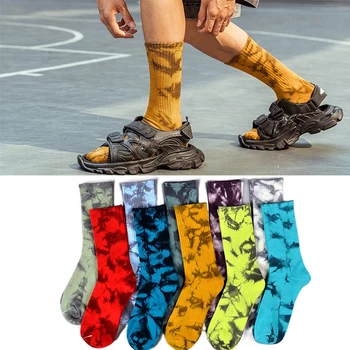Мужские и женские Носки с краской, Весенние и осенние Носки Ins, европейские и американские носки для скейтборда, носки для пары с длинной трубкой