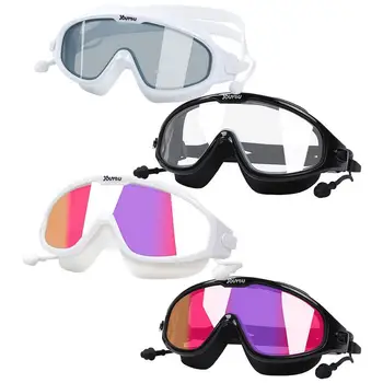 Мужские И женские плавательные очки, Аксессуары для плавания, защита от запотевания, УФ-защита, водонепроницаемые силиконовые очки, очки для плавания с широким обзором