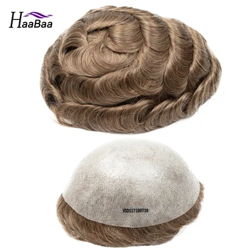 Мужской парик из натуральных европейских человеческих волос, мужской парик, система протезирования волос 8 