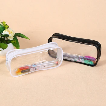 Мягкий пластиковый прозрачный пенал, студенческая прозрачная сумка для ручек из ПВХ, прозрачная сумка