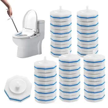 Набор из 30 насадок для чистки туалетных палочек, Губки-скребки для туалетных палочек, насадки для чистки щеток для унитаза в ванной комнате