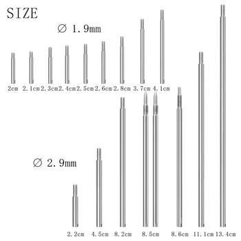 Набор инструментов для ремонта резьбы для верхнего бас-кларнета, инструмент для труб (стержень с резьбой 1,9 мм * 13 + 2,9 мм * 6 + конический стержень * 2)