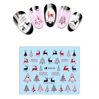 Наклейка для ногтей Ультратонкая наклейка для ногтей Съемная декоративная Превосходная наклейка для дизайна ногтей в мультяшной тематике зимнего Рождества