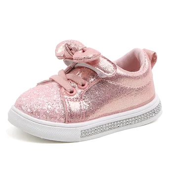 Новая весенне-осенняя детская повседневная обувь для девочек, уличные детские кроссовки с бабочкой, спортивные кроссовки принцессы на плоской подошве, размер 21-30