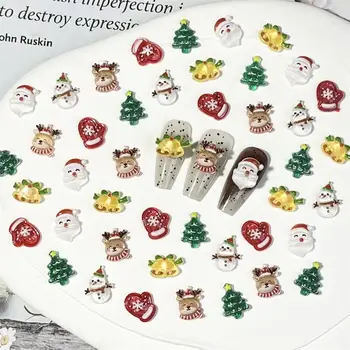 Новая коллекция 3D милых мини-мультфильмов с Рождественским Оленем, аксессуары для ногтей, Кавайные украшения для ногтей, Дизайн маникюра
