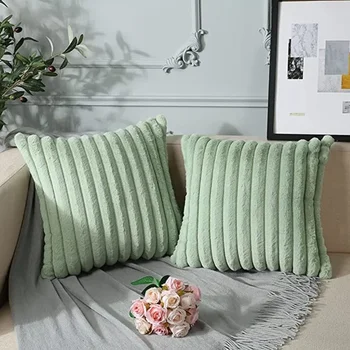 Новые наволочки Мягкая уютная наволочка из искусственного меха кролика, наволочка для дивана, кресла-кровати, домашнего декора Saga Green