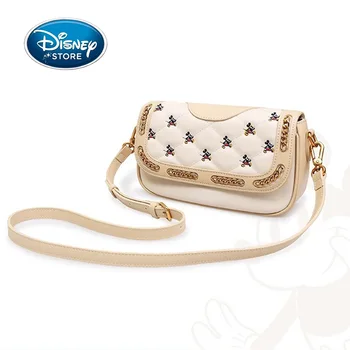 Новый бренд Disney Lingge Сумка с вышивкой Микки Леди подмышкой Маленькая квадратная сумка Модная Женская сумка через плечо сумочка