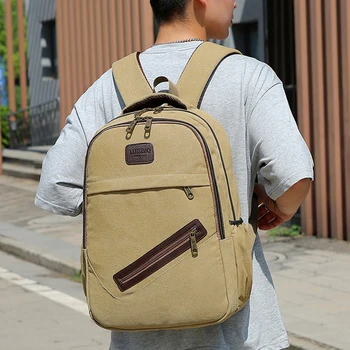Новый вместительный старомодный холщовый рюкзак с высококачественным и модным мужским и женским рюкзаком для путешествий и офиса