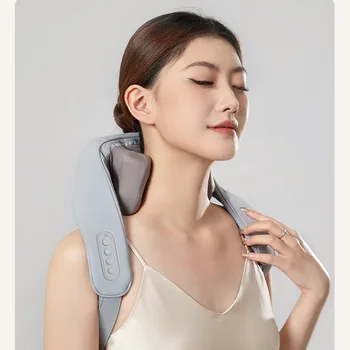 Новый массажный платок для трапециевидной мышцы, массаж шеи, электрический горячий компресс, разминающий плечи и шею, бесщеточный массажер