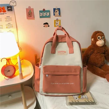 Новый милый женский нейлоновый рюкзак с передним карманом, книжка, Маленький школьный ранец для девочек-подростков, модные студенческие сумки, ранец, Кавайная сумка