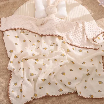 Одеяло для новорожденных с вышивкой медведя, детское одеяло для сна, хлопчатобумажные Постельные принадлежности, одеяло для сна в детском саду