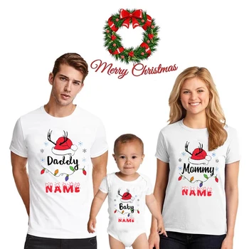 Одинаковые комплекты для семьи, мама, папа, брат, сестра, детская одежда с буквенным принтом, Рождественская хлопковая забавная футболка для мамы, папы и детей