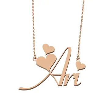 Ожерелье с инициалами Ари для женщин, Персонализированный Золотой кулон из нержавеющей стали, Подарок для девочек на годовщину свадьбы