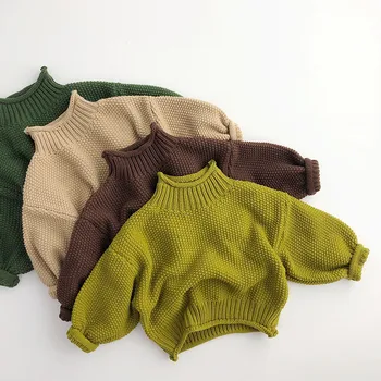 олень jonmi новая осенняя детская унисекс трикотажные пуловеры свитера водолазка воротник сплошной цвет малышей детские повседневные теплые свитера