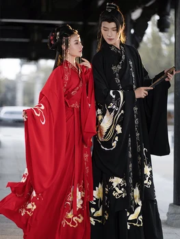 Оригинальный древний костюм в стиле Вэй Цзинь для мужчин и женщин Hanfu, полный набор для влюбленных в китайском стиле на каждый день