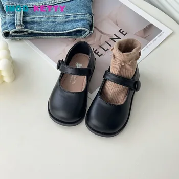 Осень Весна 2023 Новая Корейская модная Детская Супер Мягкая Удобная обувь Школьная обувь в стиле ретро для девочек, универсальная повседневная обувь