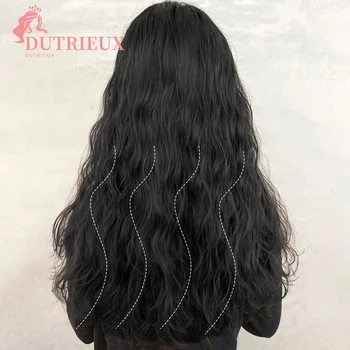 Парик для наращивания волос DUTRIEUX Water Ripple, Синтетический V-образный Парик для наращивания волос, 4 зажима для женских волос, парик для волос, Черный, коричневый