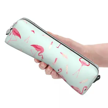 Пенал Pink Bird Kawai Лесные Животные Коробка для ручек из искусственной кожи Для девочек и мальчиков Милые портативные школьные пеналы Канцелярские принадлежности