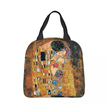 Переносной ланч-бокс Kiss Lunch Bag Box Gustav Klimt для детей, алюминиевая сумка из фольги, Переносной ланч-бокс для масла