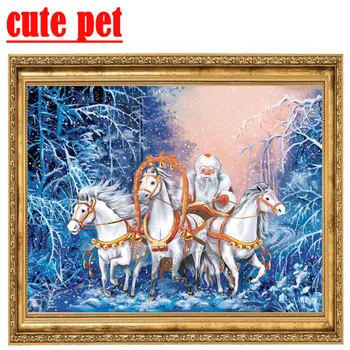 подарок DIY Алмазная картина Санта Клаус Фреска для гостиной алмазная вышивка круглая квадратная мозаика Вышивка крестиком украшение дома