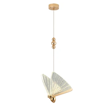 Подвесные светильники Люстры модели Butterfly, лампа для внутреннего освещения, домашний декор, Прикроватная барная люстра, Двухуровневая лестница, прочный материал