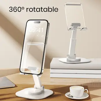 Подставка для мобильного телефона, вращающийся на 360 градусов держатель для мобильного телефона с высокой устойчивостью, легкая портативная подставка для рабочего стола для удобства