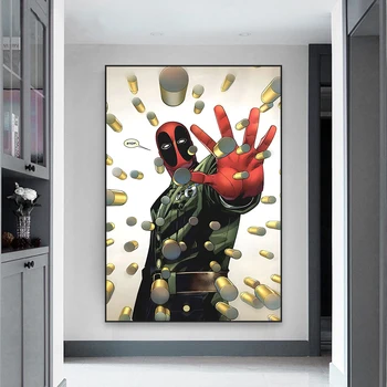 Постер фильма о супергерое Дэдпуле Диснея, Забавные принты для декора стен, Минималистичные комиксы, украшение холста для спальни